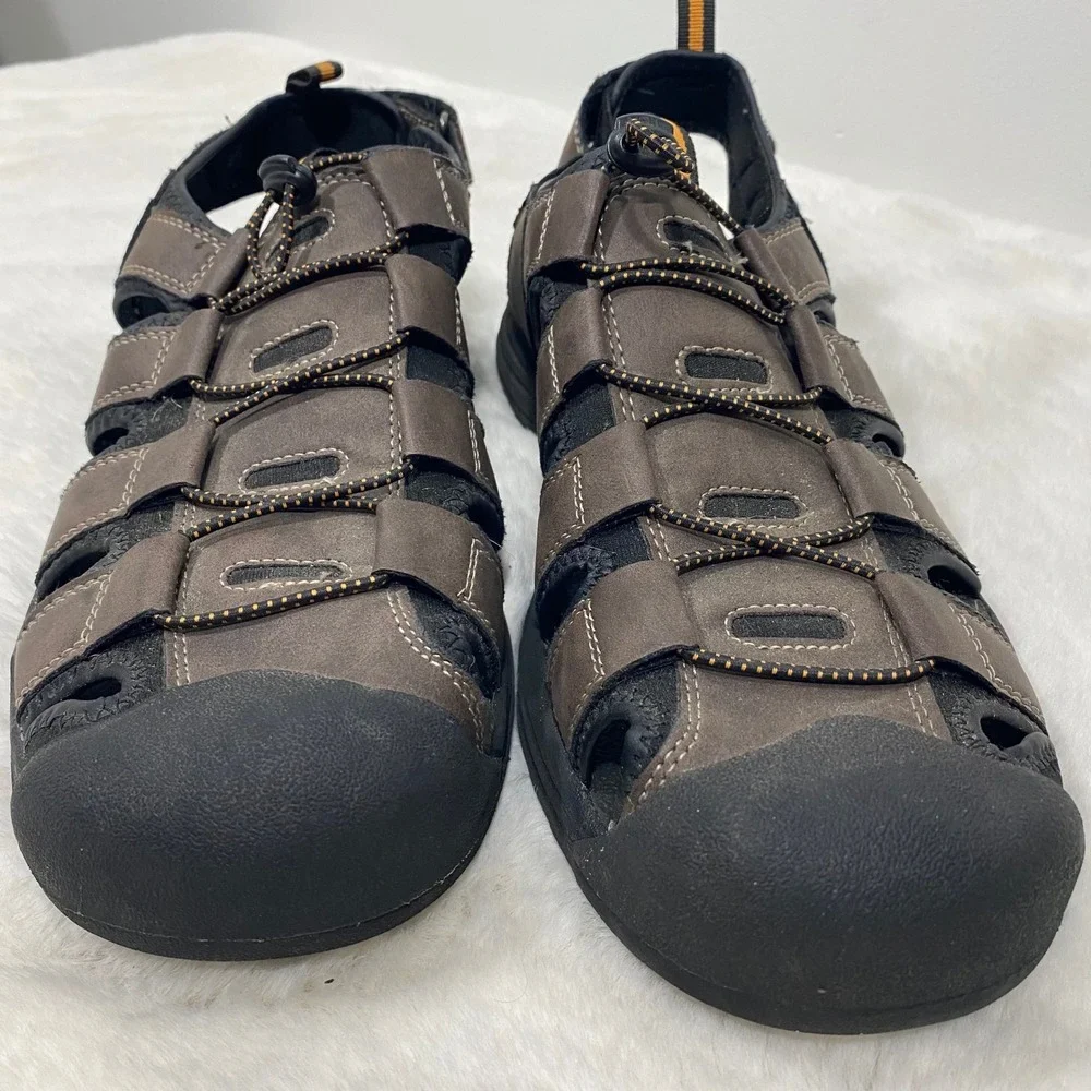 Field & Stream Mens‎ Fisherman Sandals Brown Lace Up Outdoor Size 12
